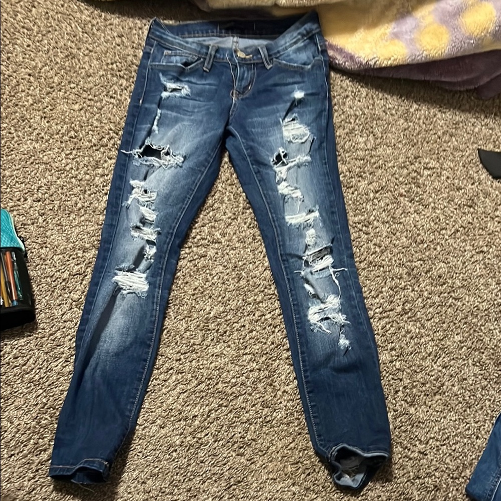 Distressed Blue Jeans for Women